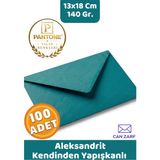 İstisna 100 Adet Aleksandrit Yeşil Zarf Pantone Yılın Renkleri 140 Gr. 13X18 cm Kendinden Yapışkanlı Zarf Hediye Doğum Günü Dilekleri Düğün Para Davetiye Mektup Kartpostal Zarfı