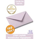 İstisna 100 Adet Cilalı Leylak Lila Zarf Pantone Yılın Renkleri 140 Gr. 13X18 cm Kendinden Yapışkanlı Zarf Hediye Doğum Günü Dilekleri Düğün Para Davetiye Mektup Kartpostal Zarfı