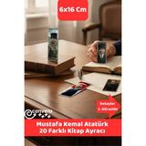 İstisna 20 Farklı Model Kitap Ayracı Mustafa Kemal Atatürk Kitap Ayraçları - 20 Adet - Çok Renkli