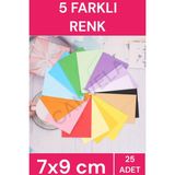İstisna 25 Adet 7x9 Cm Kaliteli Canlı Renkli Doğum Günü Için Sevimli Mini Kart Davetiye Zarfları - Standart