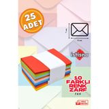 İstisna 25 Adet 7x9 Cm Kaliteli Canlı Renkli Doğum Günü Için Sevimli Mini Kart Davetiye Zarfları