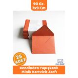 İstisna 25 Adet Turuncu Renkli Küçük Zarf 7x9 Cm 90 Gr. Kendinden Yapışkanlı Minik Kartvizit ve Davetiye Zarfı