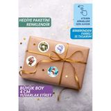 İstisna 35 Adet Yılbaşı Temalı Noel Baba Kardan Adam Sticker Etiket - Çok Renkli
