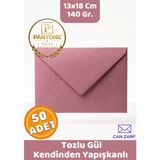 İstisna 50 Adet Tozlu Gül Pembe Zarf Pantone Yılın Renkleri 140 Gr. 13X18 cm Kendinden Yapışkanlı Zarf Hediye Doğum Günü Dilekleri Düğün Para Davetiye Mektup Kartpostal Zarfı - Pembe - Toz Pembe