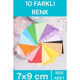 İstisna 500 Adet 7x9 Cm Kaliteli Canlı Renkli Doğum Günü Için Sevimli Mini Kart Davetiye Zarfları - Standart
