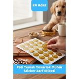 İstisna Pati Temalı Gold Renk Yuvarlak Mühür Sticker Ürün Ambalaj Paket Düğün Davetiye Zarf Etiketi