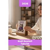İstisna Üçgen Masa Takvimi Evcil Hayvan Kedi Resimli