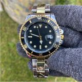 İSTLİV Erkek Gümüş- Gold Renk Siyah Kadran Rolex Modeli Çelik Kasa Kol Saati