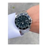 İSTLİV Erkek Gümüş Kordon Siyah Kadran Rolex Modeli Çelik Kasa Kol Saati