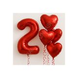 İSTOÇ PARTİ Kırmızı Rakam Kalp Folyo Balon Seti Yaş-2