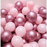 İstoç Parti Krom Pembe ve Makaron (Pastel) Pembe Renk Balon 10 Adet