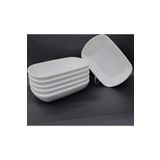 İstoç Türk 6 Adet Beyaz Melamin Kayık Tabak 14x10cm Orta Boy Salata Tabağı
