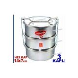 İstoç Türk Yemek Taşıma Kabı 2no 2-3 Kişilik 3'lü Paslanmaz Çelik Sefertası