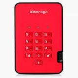 Istorage Diskashur2 SSD 1 Tb Kırmızı - Güvenli Taşınabilir Katı Hal Sürücüsü - Parola Korumalı - Toz ve Su Geçirmez - Donanım Şifreleme