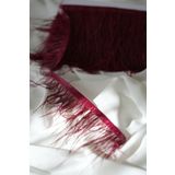 İstoria Bridal 1 Metre Bordo Deve Kuşu Tüyü, Şerit Tüy, Hobi Süsleme Tüyü, Otriş