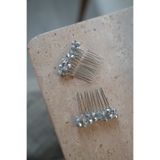 İstoria Bridal 2`li Mini Kristal Boncuklu Tarak Toka, Nişan-düğün-nikah Saç Aksesuarı 4cm
