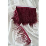İstoria Bridal Bordo Yarım Metre Deve Kuşu Tüyü, Şerit Tüy, Otriş, Hobi Süsleme Tüyü, Dekoratif Tüy (50cm)