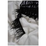 İstoria Bridal Yarım Metre Siyah Deve Kuşu Tüyü, Şerit Tüy, Hobi Süsleme Tüyü, Otriş (50cm)