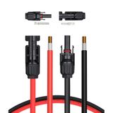 iSunergy Dişi ve Erkek Konnektörlü 10 Feet Solar Uzatma Kablosu 10 AWG (6 mm²) Güneş Paneli Uzatma Kablosu Tel Adaptör Kiti Aracı (10FT Kırmızı + 10FT Siyah)