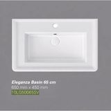 Isvea - Eleganza Dolap Uyumlu Lavabo 65 cm Beyaz Dekorsuz Delikli - 10LG50065SV