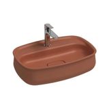 Isvea Fluido Tezgah Üzeri Çanak Lavabo 60 CM Bas-Aç Set Terracotta