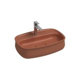 Isvea Fluido Tezgah Üzeri Çanak Lavabo 60cm Bas-Aç Set Terracotta