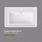 Isvea İsvea - Eleganza Dolap Uyumlu Lavabo 65 cm Beyaz Dekorsuz Delikli - 10LG50065SV