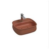 İsvea Isvea Fluido Tezgah Üzeri Çanak Lavabo 47Cm Bas-Aç Set Terracotta