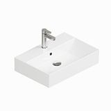 Isvea ISVEA Sistema Z Tezgah Üstü Kare Lavabo 60x42 cm Slim Batarya Delikli Beyaz | 10SF50060