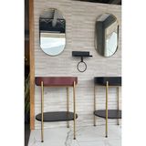 Isvea Puno Art 60 cm Metal Ayaklı Lavabo Ünitesi + Ayna | Fırçalı Pirinç Kaplama - Bordo