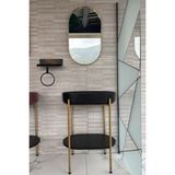 Isvea Puno Art 60 cm Metal Ayaklı Lavabo Ünitesi + Ayna | Fırçalı Pirinç Kaplama - Siyah