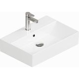 ISVEA Sistema Z Tezgah Üstü Kare Lavabo 60x42 cm Slim Batarya Delikli Beyaz | 10SF50060
