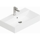 ISVEA Sistema Z Tezgah Üstü Kare Lavabo 70x42 cm Slim Batarya Delikli Beyaz | 10SF50070