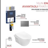 Isvea Soluzione Xx Kanalsız Asma Klozet ve Gömme Rezervuar 5 Li Set - Beyaz