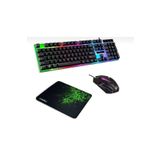 Isweep 3in1 Oyuncu Klavye Mouse Mause Pad Seti Kablolu Rgb Aydınlatmalı Set Gamer Pc Oyun Seti