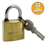 Isyeri Kepenk Kapi Asma Kilidi Sari Renk 32 Mm 3 Anahtarli Halka Sandik Tosba Kilit Metal