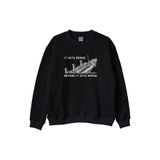 It Gets Worse Baskılı Tasarım Siyah Bisiklet Yaka Sweatshirt