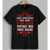 It Is Now Called Vintage Baskılı Unisex Erkek Kadın Oversize Tişört Siyah - M