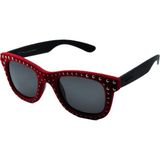 Italia Independent Italıa Independent 0090VR 50 053 B78 Velvet Kırmızı Kadife Gümüş Wayfarer Gri Unısex Güneş Gözlüğü - Kırrmızı