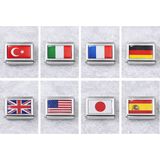 Italian Charm- Kişiselleştirilebilir Ülke Bayrak Charm Tekli