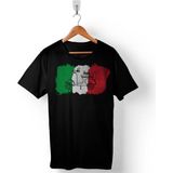 Italıan Flag Italya Bayrağı Vespa Scooter Erkek Tişört - Siyah - M