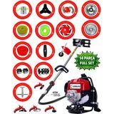 İtaly L-1400 Gtx Motor 14 Parça Full Set Sırt Tipi Benzinli Çalı Çim Biçme Tırpanı Güçlü Yüksek Performans