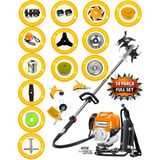 İtaly L-800 14 Parça Full Set Sırt Tipi Tırpan Benzinli Ot Çalı Çim Biçme Makinası Güçlü Yüksek Performans