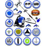 İtaly Ld-1800 V10 Motor 14 Parça Full Set Sırt Tipi Benzinli Çalı Çim Biçme Tırpanı Güçlü Yüksek Performans