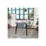 ITALY Mavi Geometrik Runner, 140x45cm (İnce Keten, Uluslararası Yıkama Ve Solmama Sertifikası)