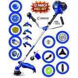 İtaly Özel Seri 12 Parça Full Set Yan Tipi Benzinli Tırpan Ot Çim Çalı Biçme Makinası Güçlü Performans