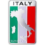 Italya Bayrağı Harita Tasarımlı Alüminyum Sticker Etiket