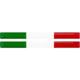 Italya Bayrak 2'li Çubuk 3D Sticker - Çok Renkli