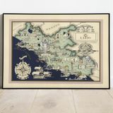 İtalya Dekoratif Şehir Haritası Posteri 60x90 cm AMC336