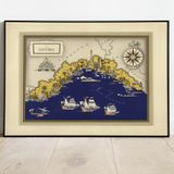 İtalya Dekoratif Şehir Haritası Posteri 60x90 cm AMC528